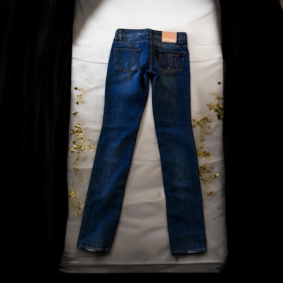 Galliano Women’s Jean Straight Leg Navy Blue Super soft Slightly distressed - Picture 13 of 16